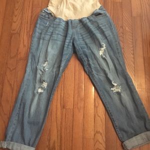 Indigo Blue Maternity Crop Pants